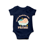 Cutest Resolution Ever Baby Cloud | Personalised Romper for Kids - NAVY BLUE - New Born (Chest 14")