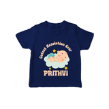 Cutest Resolution Ever Baby Cloud | Personalised T-Shirt for Kids - NAVY BLUE - 0-5 Months Old (Chest 17")
