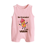 Mini Firecracker of 2026| Customized Romper Suit   - BABY PINK - 0 - 5 Months Old (Chest 18")