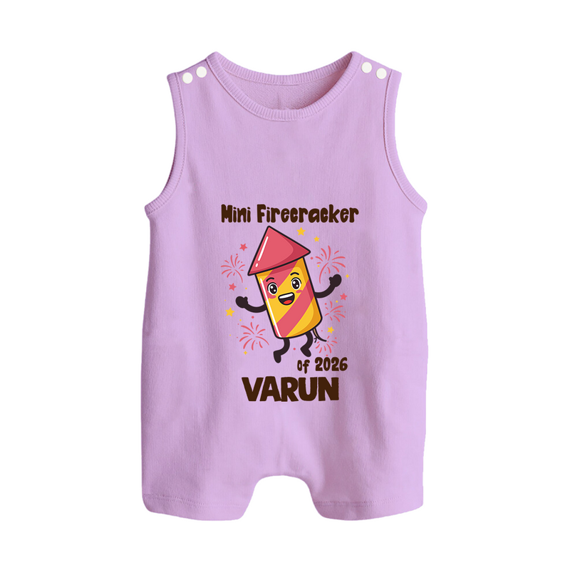 Mini Firecracker of 2026| Customized Romper Suit   - LILAC - 0 - 5 Months Old (Chest 18")