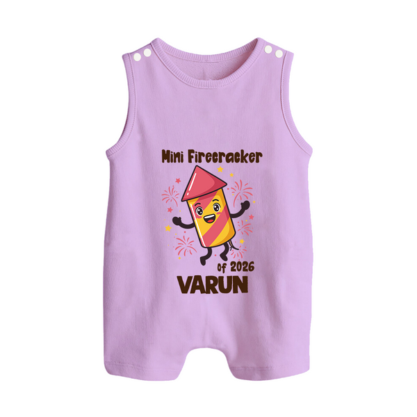 Mini Firecracker of 2026| Customized Romper Suit   - LILAC - 0 - 5 Months Old (Chest 18")