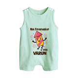 Mini Firecracker of 2026| Customized Romper Suit   - MINT GREEN - 0 - 5 Months Old (Chest 18")
