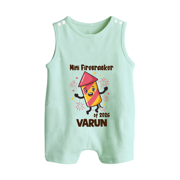 Mini Firecracker of 2026| Customized Romper Suit   - MINT GREEN - 0 - 5 Months Old (Chest 18")