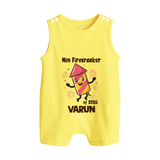 Mini Firecracker of 2026| Customized Romper Suit   - PASTEL YELLOW - 0 - 5 Months Old (Chest 18")