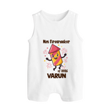 Mini Firecracker of 2026| Customized Romper Suit   - WHITE - 0 - 5 Months Old (Chest 18")