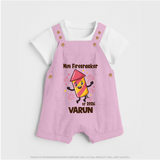 Mini Firecracker of 2026| Customized Dungaree for Kids - BABY PINK - 0 - 5 Months Old (Chest 18")