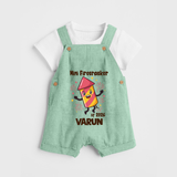 Mini Firecracker of 2026| Customized Dungaree for Kids - MINT GREEN - 0 - 5 Months Old (Chest 18")