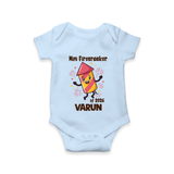 Mini Firecracker of 2026| Customized Romper for Kids - BABY BLUE - New Born (Chest 14")