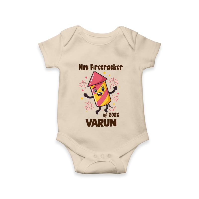 Mini Firecracker of 2026| Customized Romper for Kids - IVORY - New Born (Chest 14")