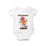 Mini Firecracker of 2026| Customized Romper for Kids - WHITE - New Born (Chest 14")