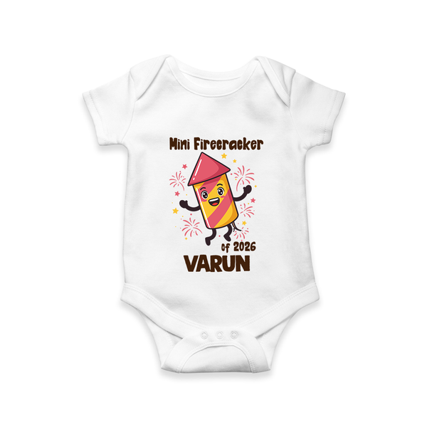 Mini Firecracker of 2026| Customized Romper for Kids - WHITE - New Born (Chest 14")
