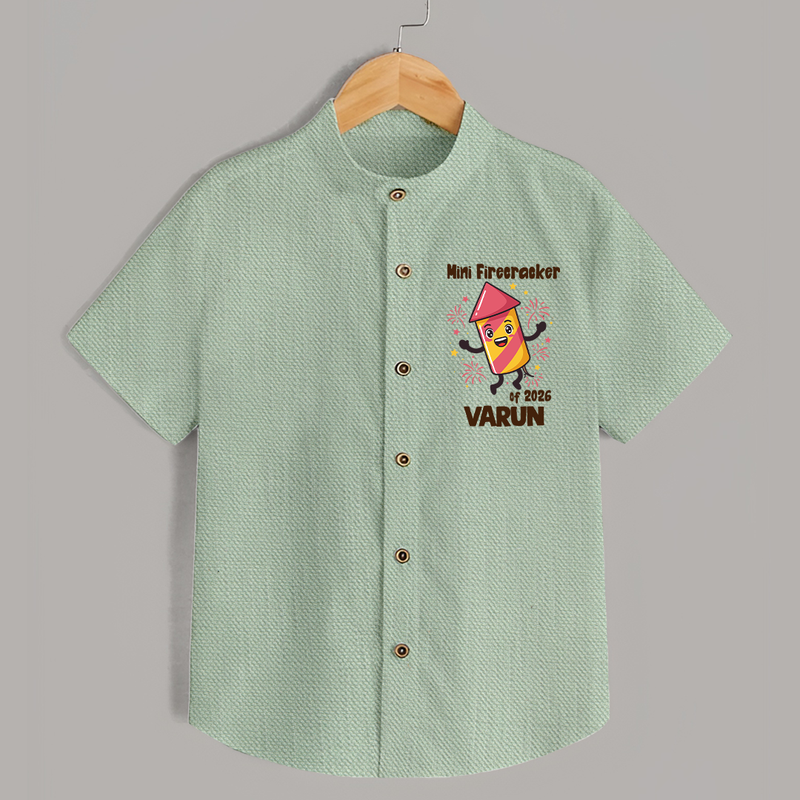 Mini Firecracker of 2026| Customized Shirt for Kids - MINT GREEN - 0 - 6 Months Old (Chest 23")