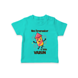 Mini Firecracker of 2026| Customized T-Shirt for Kids - TEAL - 0-5 Months Old (Chest 17")