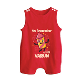 Mini Firecracker of 2026| Customized Romper Suit   - RED - 0 - 5 Months Old (Chest 18")
