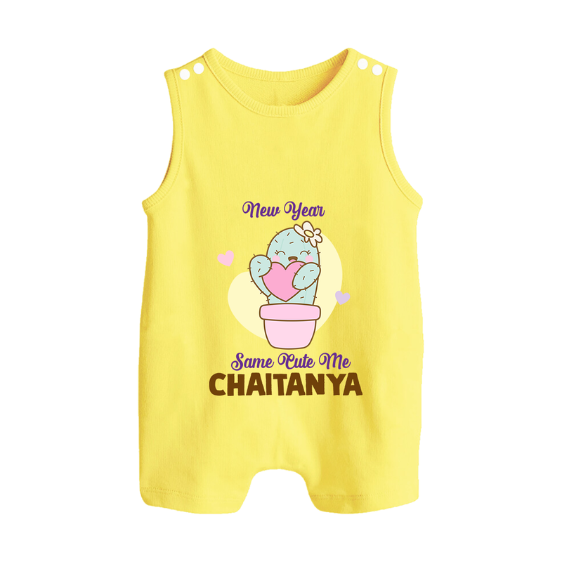 Same Cute Me Cactus | Personalised Romper Suit   - PASTEL YELLOW - 0 - 5 Months Old (Chest 18")