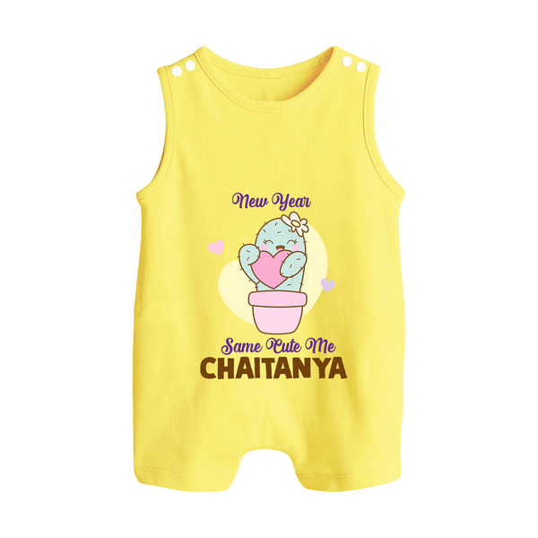 Same Cute Me Cactus | Personalised Romper Suit   - PASTEL YELLOW - 0 - 5 Months Old (Chest 18")