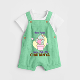 Same Cute Me Cactus | Personalised Dungaree for Kids - GREEN - 0 - 5 Months Old (Chest 18")