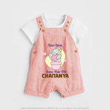 Same Cute Me Cactus | Personalised Dungaree for Kids - PEACH - 0 - 5 Months Old (Chest 18")