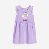 Same Cute Me Cactus | Personalised Frock for Girls - LILAC - 1 - 2 Years Old (Chest 22" , Full Length 22")