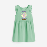 Same Cute Me Cactus | Personalised Frock for Girls - MINT GREEN - 1 - 2 Years Old (Chest 22" , Full Length 22")