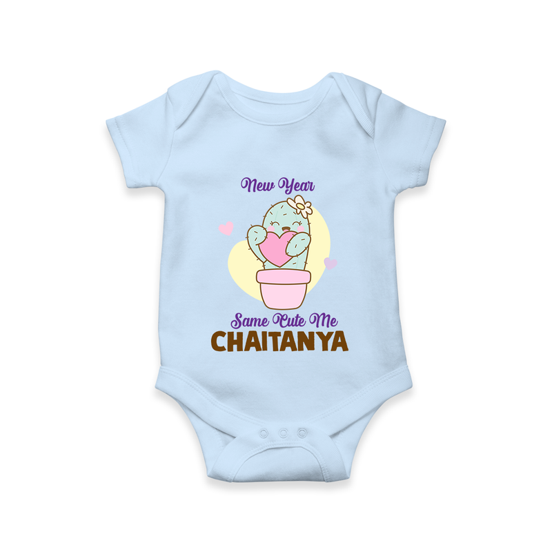 Same Cute Me Cactus | Personalised Romper for Kids - BABY BLUE - New Born (Chest 14")