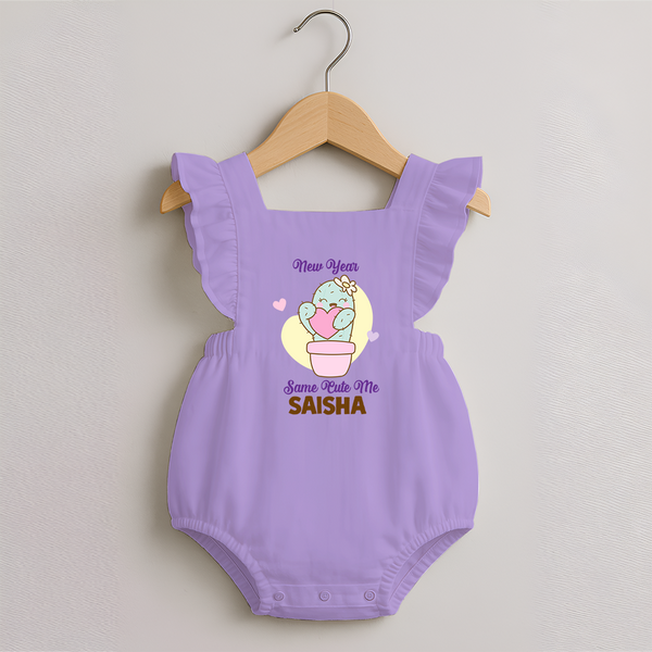 Same Cute Me Cactus | Personalised Romper Frock for Girls - LILAC - 0 - 3 Months Old (Chest 19")