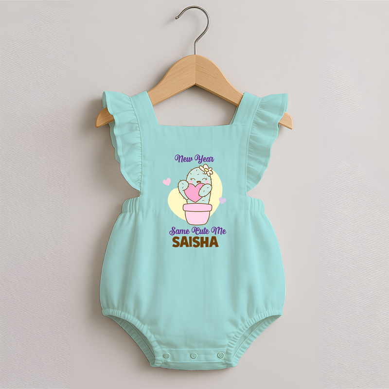 Same Cute Me Cactus | Personalised Romper Frock for Girls - MINT GREEN - 0 - 3 Months Old (Chest 19")
