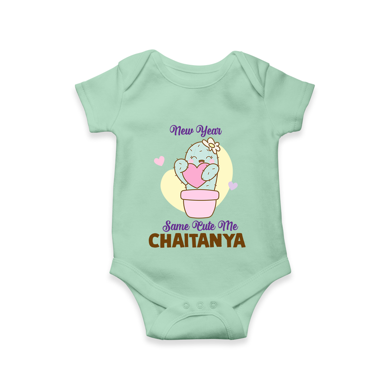 Same Cute Me Cactus | Personalised Romper for Kids - MINT GREEN - New Born (Chest 14")