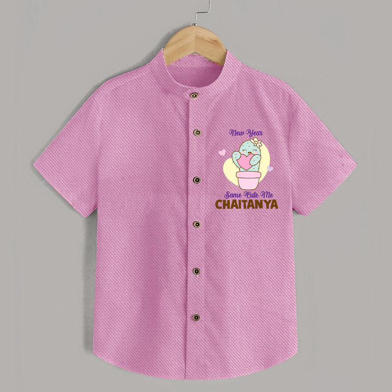 Same Cute Me Cactus | Personalised Shirt for Kids - BABY PINK - 0 - 6 Months Old (Chest 23")