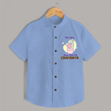 Same Cute Me Cactus | Personalised Shirt for Kids - SKY BLUE - 0 - 6 Months Old (Chest 23")