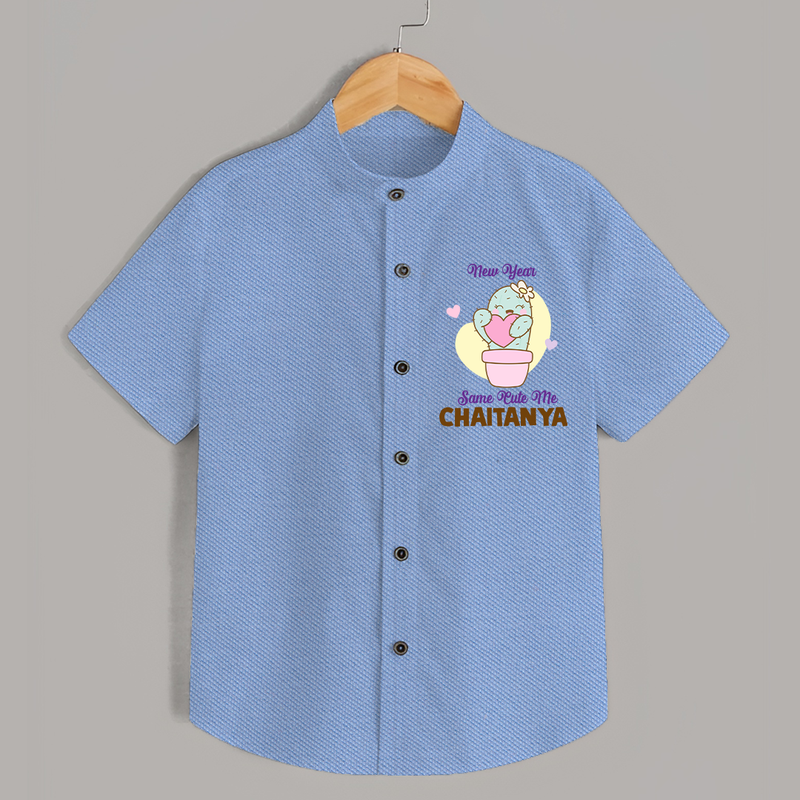 Same Cute Me Cactus | Personalised Shirt for Kids - SKY BLUE - 0 - 6 Months Old (Chest 23")