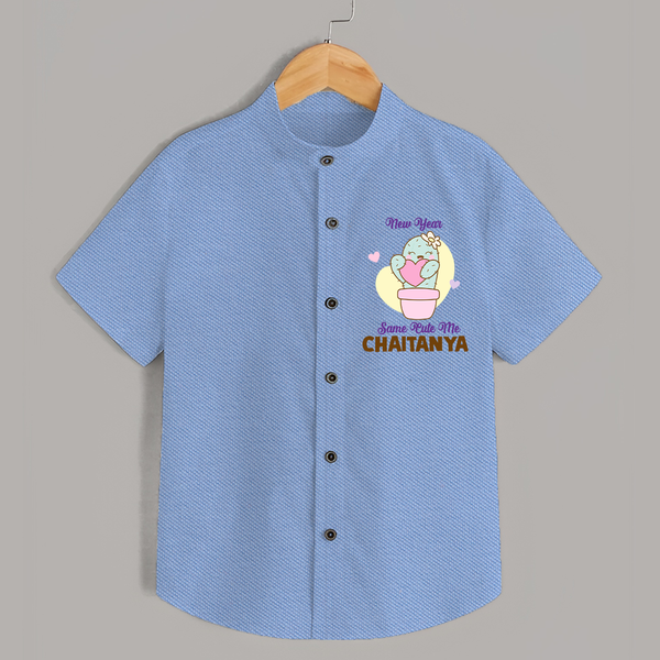 Same Cute Me Cactus | Personalised Shirt for Kids - SKY BLUE - 0 - 6 Months Old (Chest 23")