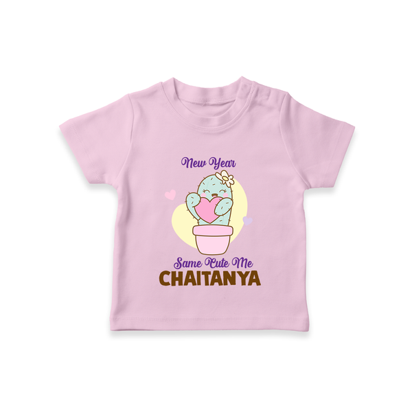 Same Cute Me Cactus | Personalised T-Shirt for Kids - BABY PINK - 0-5 Months Old (Chest 17")