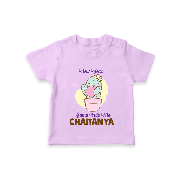 Same Cute Me Cactus | Personalised T-Shirt for Kids - LILAC - 0-5 Months Old (Chest 17")