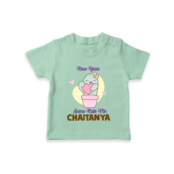 Same Cute Me Cactus | Personalised T-Shirt for Kids - MINT GREEN - 0-5 Months Old (Chest 17")