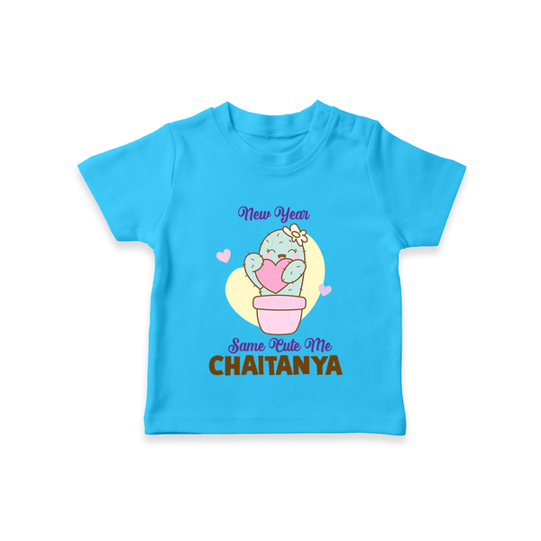 Same Cute Me Cactus | Personalised T-Shirt for Kids - SKY BLUE - 0-5 Months Old (Chest 17")