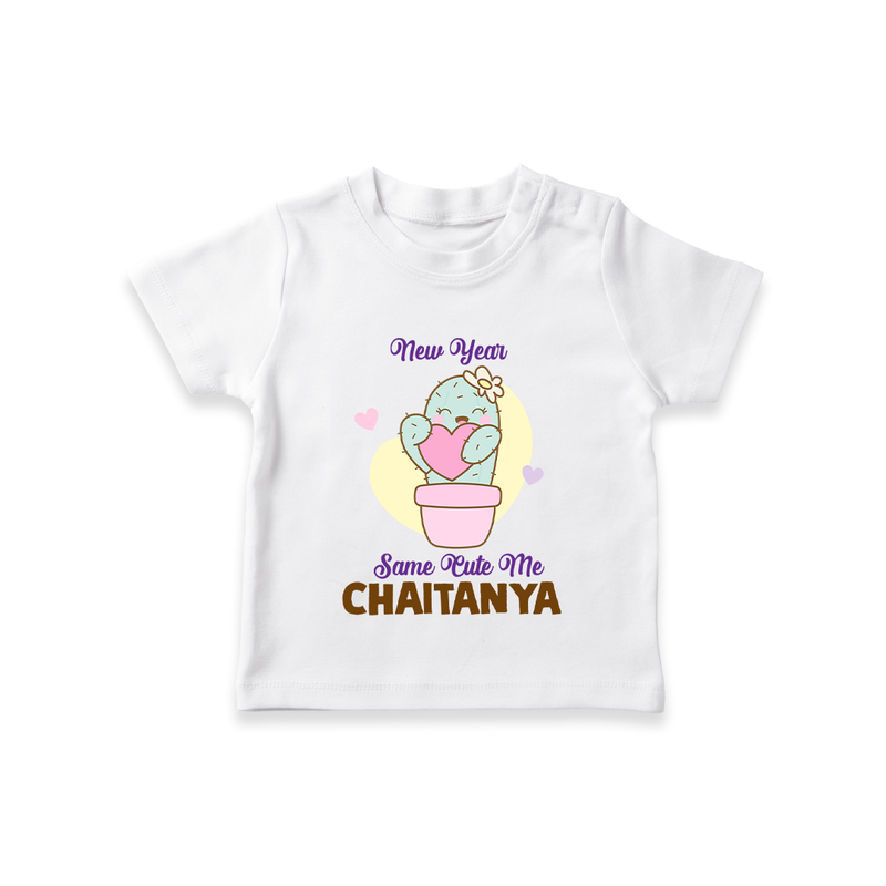 Same Cute Me Cactus | Personalised T-Shirt for Kids - WHITE - 0-5 Months Old (Chest 17")