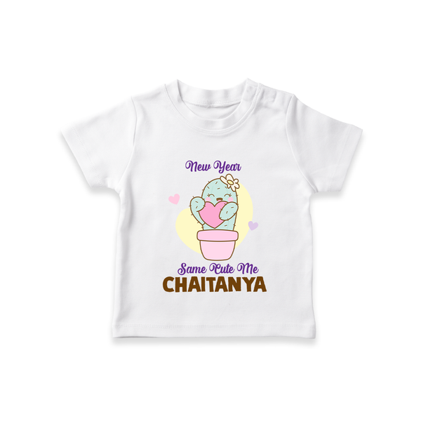 Same Cute Me Cactus | Personalised T-Shirt for Kids - WHITE - 0-5 Months Old (Chest 17")