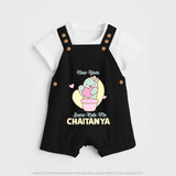 Same Cute Me Cactus | Personalised Dungaree for Kids - BLACK - 0 - 5 Months Old (Chest 18")