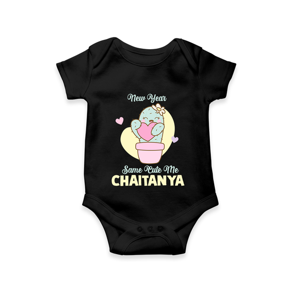 Same Cute Me Cactus | Personalised Romper for Kids - BLACK - New Born (Chest 14")