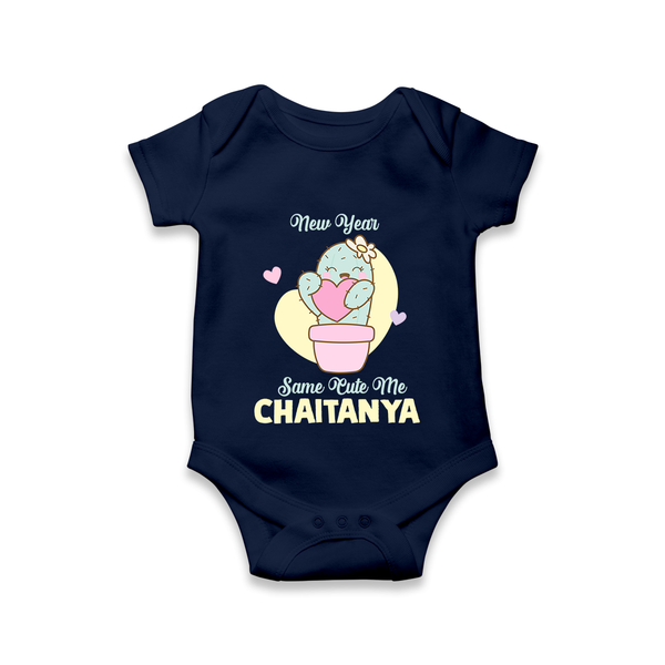 Same Cute Me Cactus | Personalised Romper for Kids - NAVY BLUE - New Born (Chest 14")