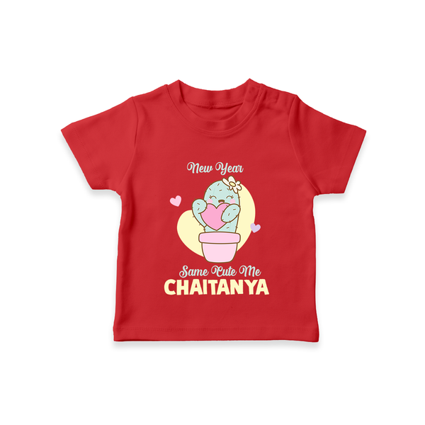 Same Cute Me Cactus | Personalised T-Shirt for Kids - RED - 0-5 Months Old (Chest 17")