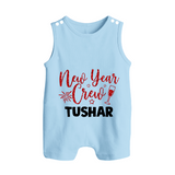 New Year Crew Gold Glitter| Customized Romper Suit   - BABY BLUE - 0 - 5 Months Old (Chest 18")