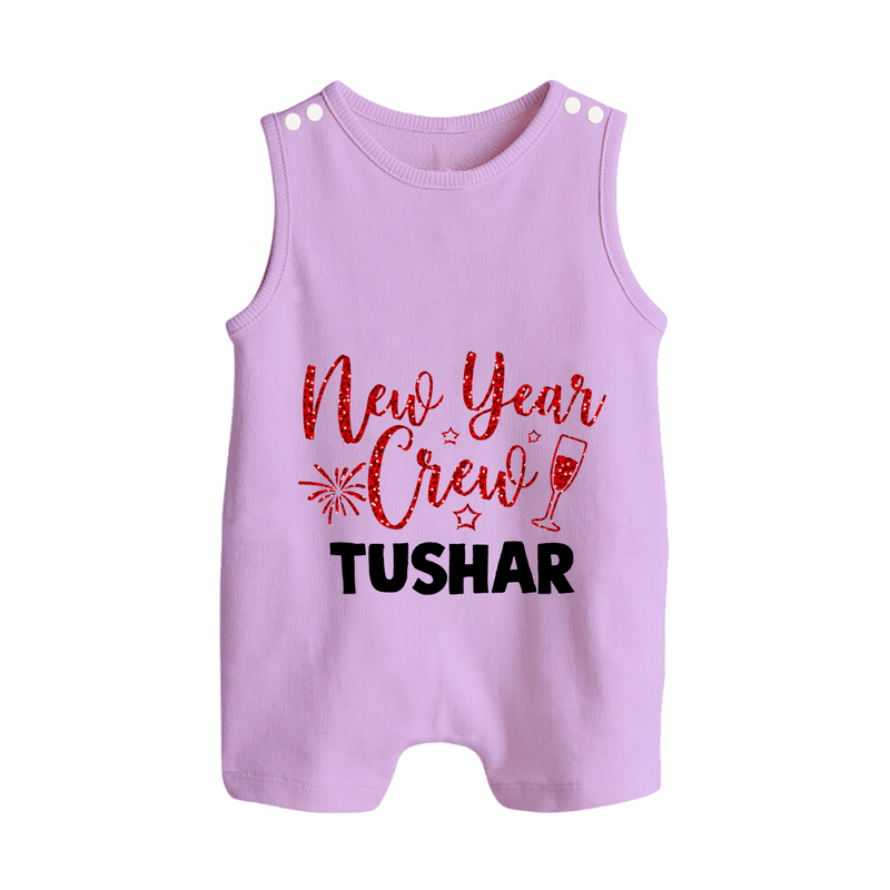New Year Crew Gold Glitter| Customized Romper Suit   - LILAC - 0 - 5 Months Old (Chest 18")