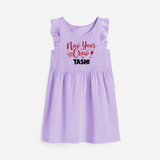 New Year Crew Gold Glitter| Customized Frock for Girls - LILAC - 1 - 2 Years Old (Chest 22" , Full Length 22")