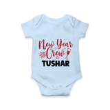 New Year Crew Gold Glitter| Customized Romper for Kids - BABY BLUE - New Born (Chest 14")