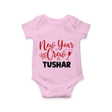 New Year Crew Gold Glitter| Customized Romper for Kids - BABY PINK - New Born (Chest 14")