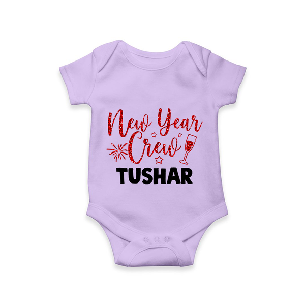 New Year Crew Gold Glitter| Customized Romper for Kids - LILAC - New Born (Chest 14")