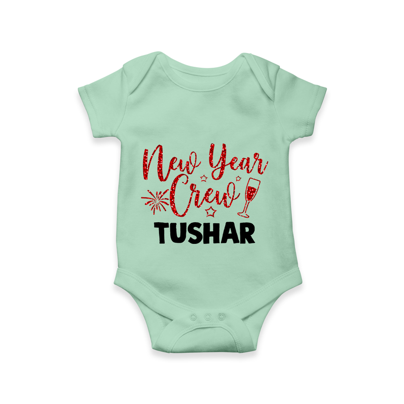 New Year Crew Gold Glitter| Customized Romper for Kids - MINT GREEN - New Born (Chest 14")