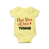 New Year Crew Gold Glitter| Customized Romper for Kids - PASTEL YELLOW - New Born (Chest 14")